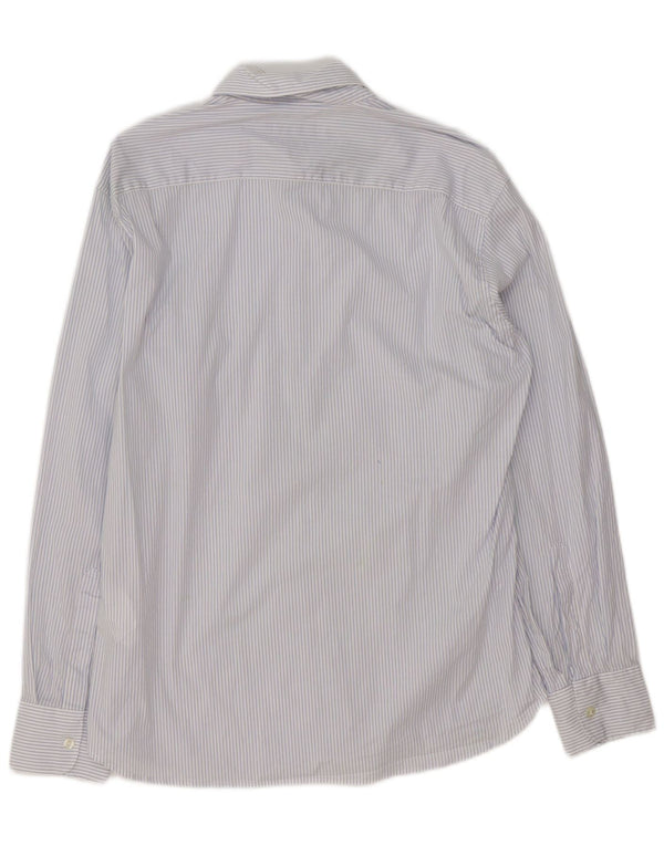 Dolce & Gabbana Mens Shirt Large Blue Pinstripe Cotton
