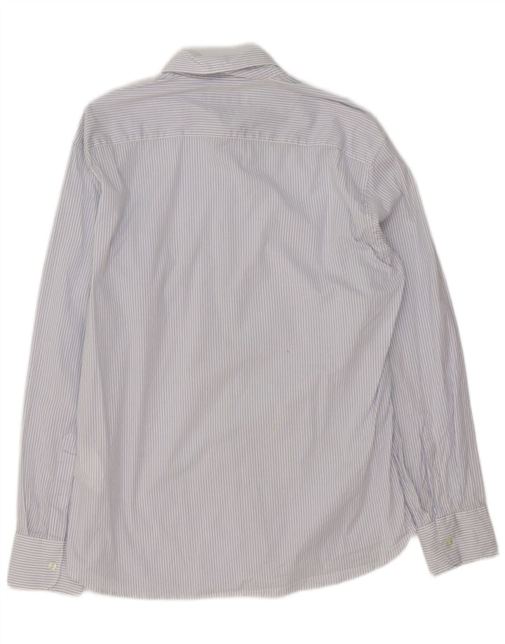 Dolce & Gabbana Mens Shirt Large Blue Pinstripe Cotton