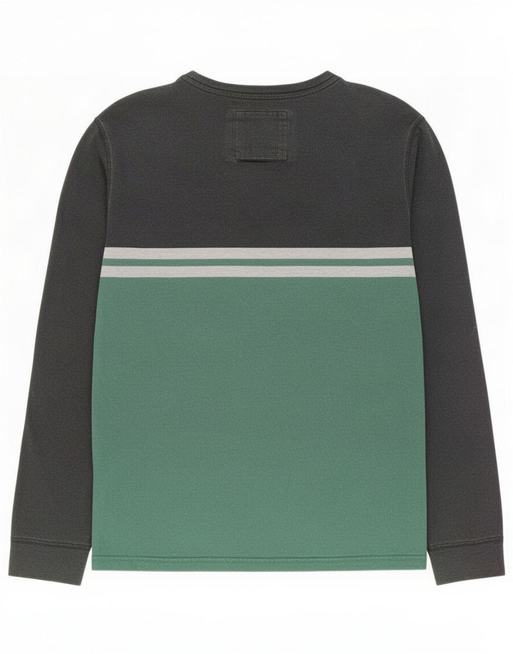 Fat Face Mens Top Long Sleeve Small Grey Colourblock Cotton