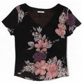 Marks & Spencer Womens Blouse Top UK 16 Large Black Floral Polyester