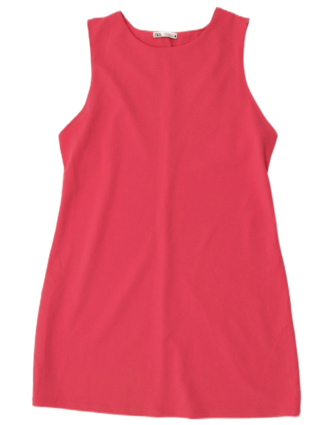 Zara Womens Sleeveless Sheath Dress UK 12 Medium Pink Polyester