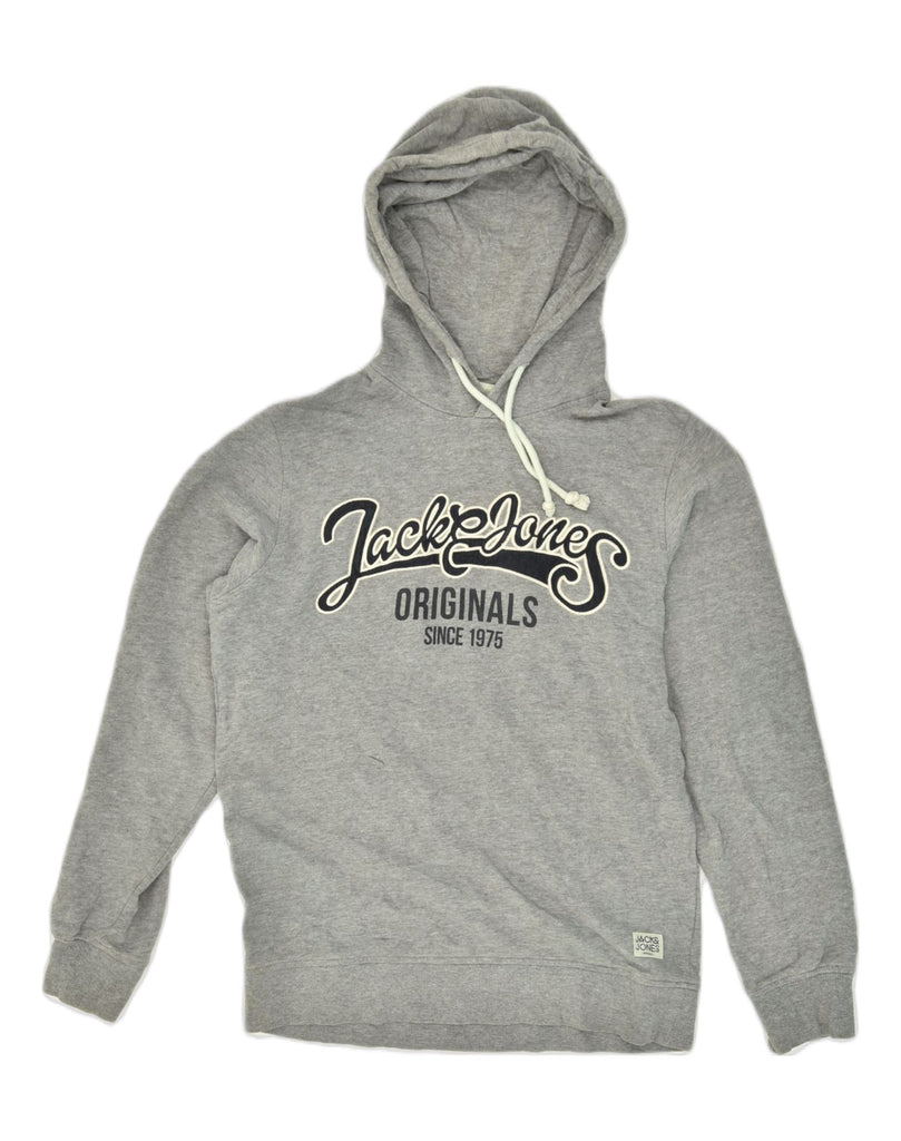 JACK & JONES Mens Graphic Hoodie Jumper Small Grey Cotton | Vintage Jack & Jones | Thrift | Second-Hand Jack & Jones | Used Clothing | Messina Hembry 