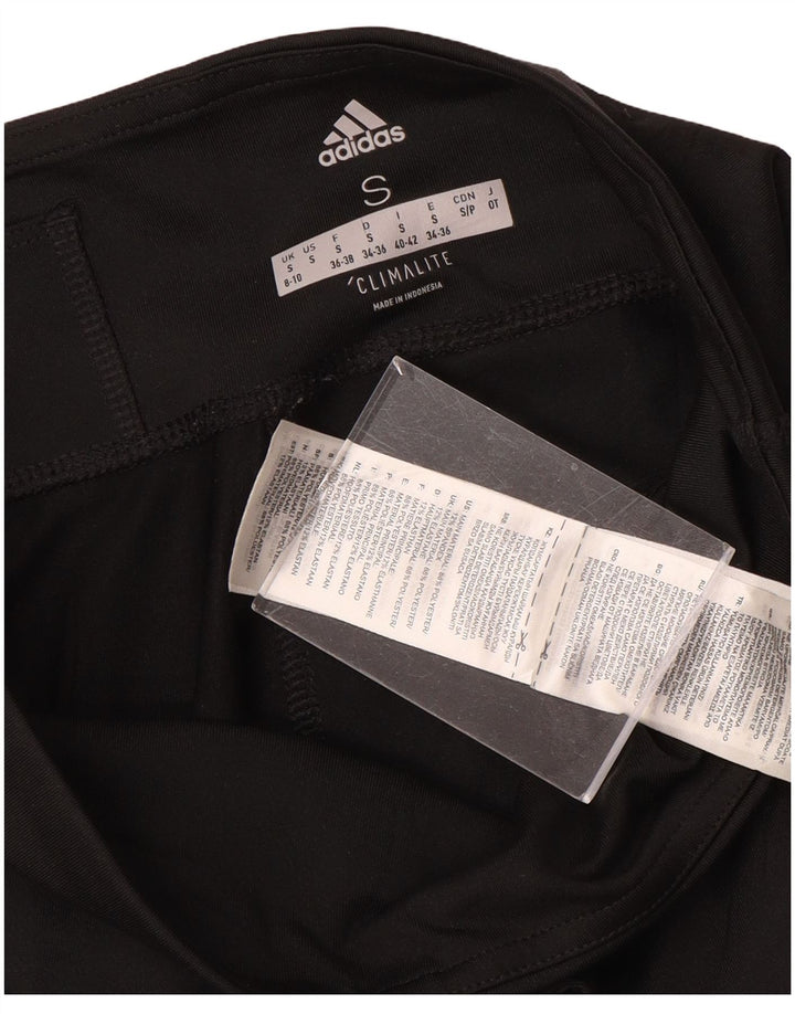 ADIDAS Womens Climalite Graphic Capri Leggings UK 8/10 Small  Black