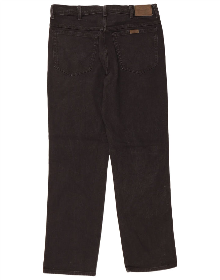 Wrangler Mens Regular Fit Straight Jeans W38 L34 Black Cotton