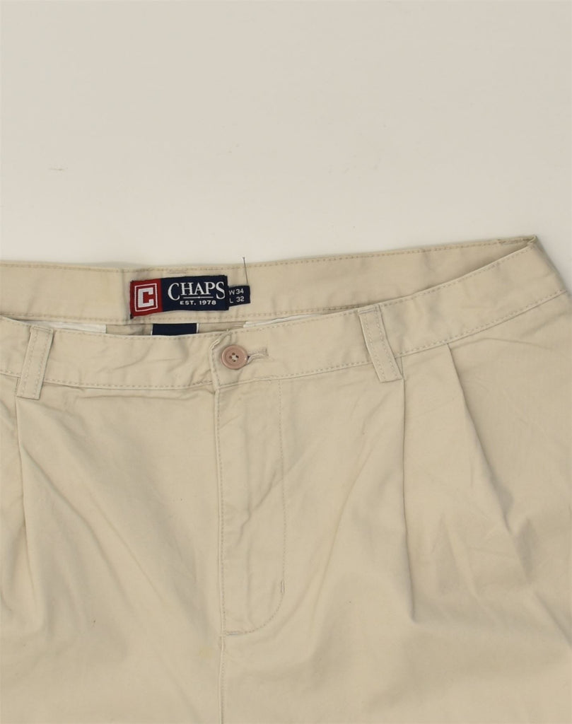 CHAPS Mens Pegged Casual Trousers W34 L32 Beige Cotton | Vintage Chaps | Thrift | Second-Hand Chaps | Used Clothing | Messina Hembry 