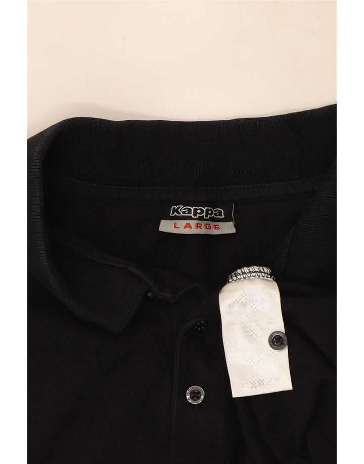 Kappa Mens Polo Shirt Large Black Cotton