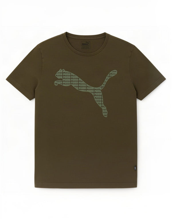 Puma Mens Graphic T-Shirt Top Small Khaki