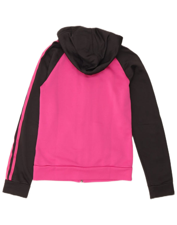 Adidas Womens Zip Hoodie Sweater UK 8 Small Pink Colourblock