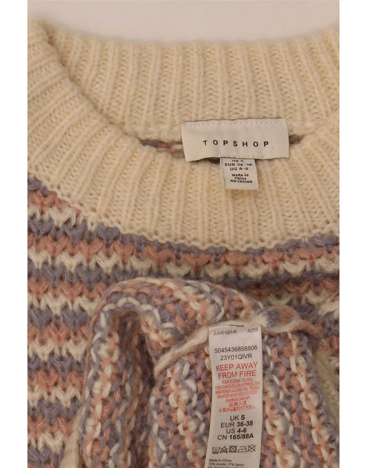 Topshop Womens Crop Turtle Neck Jumper Sweater UK 10 Small Multicoloured