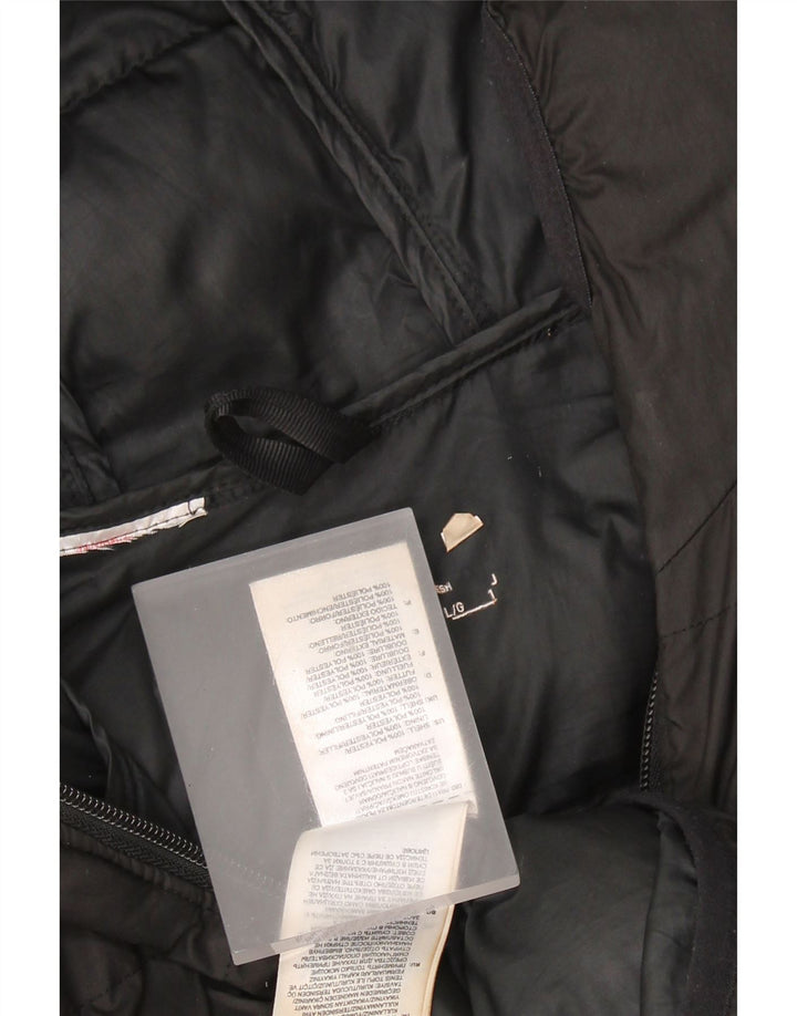 ADIDAS Womens Hooded Padded Jacket UK 16 Large Black Colourblock Polyester