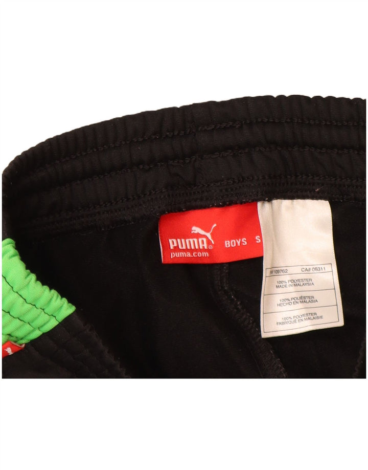 Puma Boys Tracksuit Trousers 7-8 Years small  Black Colourblock Polyester