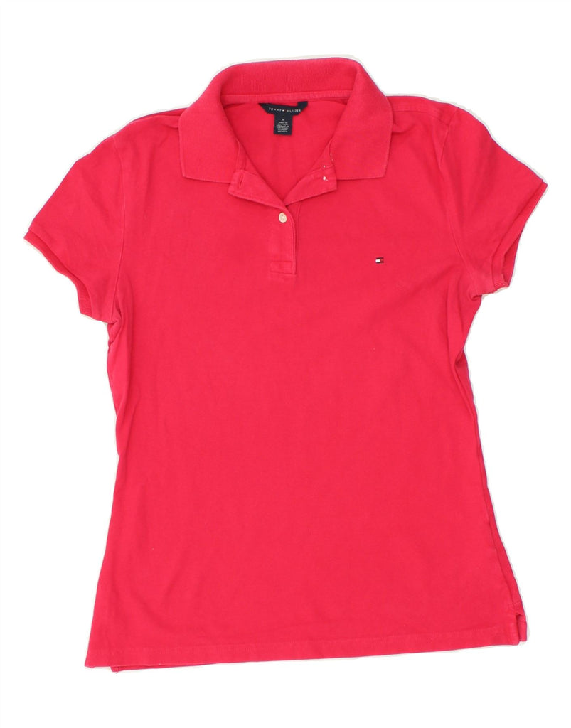 TOMMY HILFIGER Womens Polo Shirt UK 12 Medium Pink Cotton | Vintage Tommy Hilfiger | Thrift | Second-Hand Tommy Hilfiger | Used Clothing | Messina Hembry 