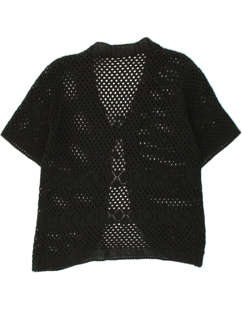 VINTAGE Womens Crochet Cardigan Top UK 16 Large Black Vintage Vintage and Second-Hand Vintage from Messina Hembry 