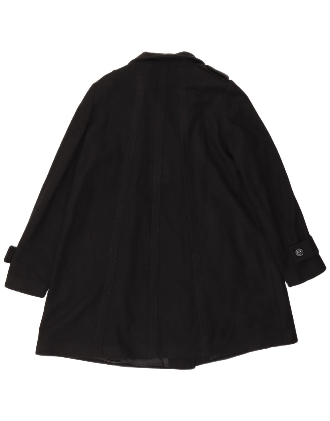 Reiss Womens Military Overcoat UK 12 Medium Black Wool