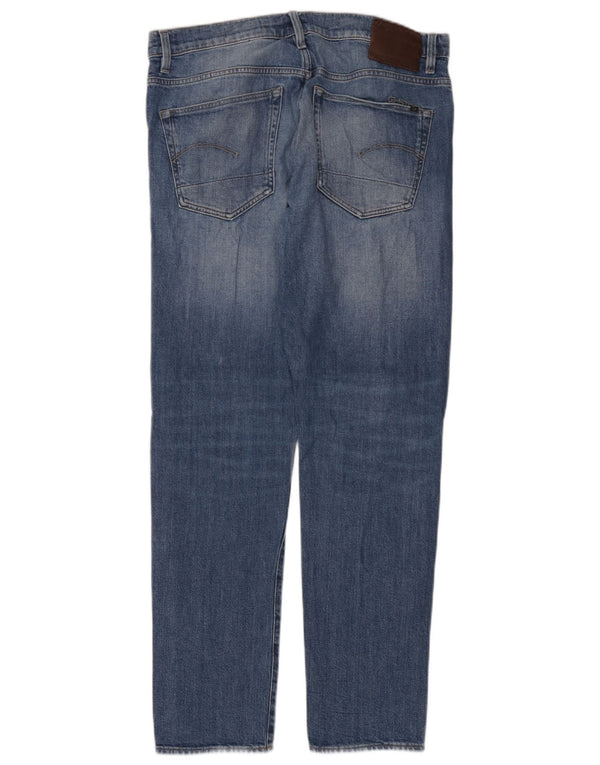 G-Star Mens 3301 Slim Jeans W34 L32 Blue Cotton