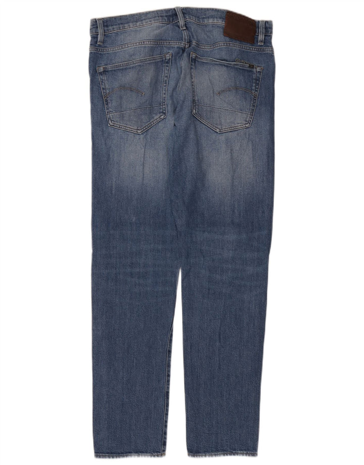 G-Star Mens 3301 Slim Jeans W34 L32 Blue Cotton