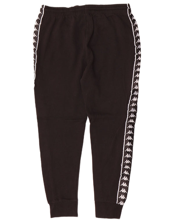 KAPPA Mens Graphic Tracksuit Trousers Joggers 2XL  Black Cotton
