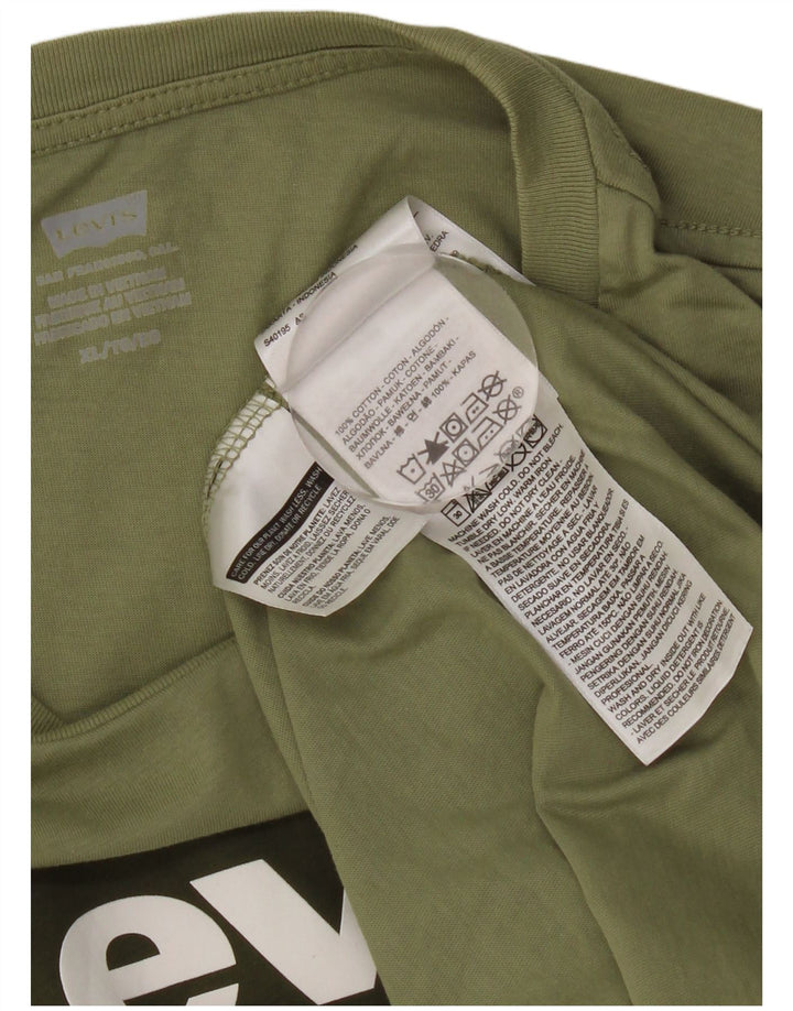 LEVI'S Mens Graphic T-Shirt Top XL Green Cotton