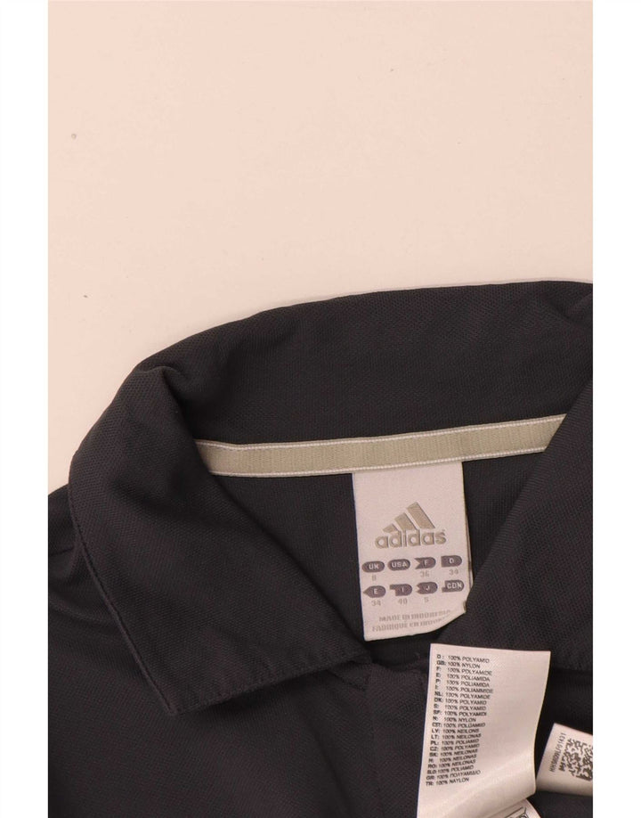 Adidas Womens Climalite Polo shirt UK 8 Small Grey Polyamide