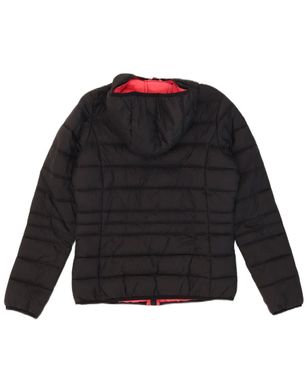 Brugi Womens Hooded Padded Jacket UK 12 Medium Black Polyamide