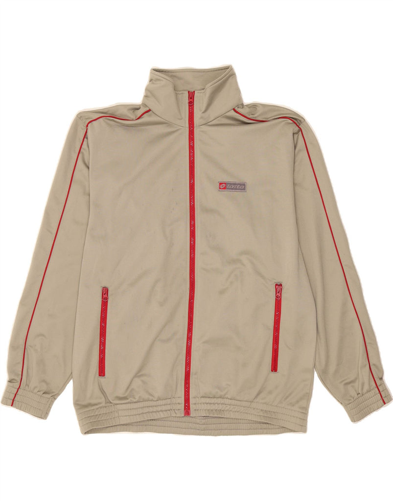 LOTTO Mens Tracksuit Top Jacket Large Beige Polyester Vintage Lotto and Second-Hand Lotto from Messina Hembry 