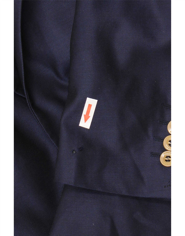 Zara Mens 1 Button Blazer Jacket EU 48 Medium Navy Blue