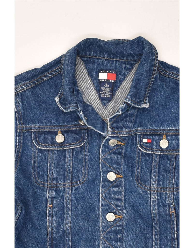 TOMMY HILFIGER Girls Denim Jacket 7-8 Years Small Blue Cotton | Vintage Tommy Hilfiger | Thrift | Second-Hand Tommy Hilfiger | Used Clothing | Messina Hembry 