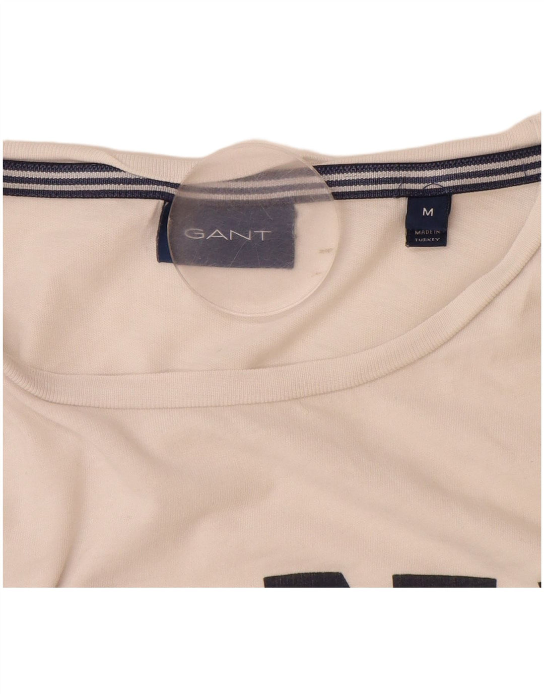 Gant Womens Graphic T-Shirt Top UK 14 Medium Off White Cotton