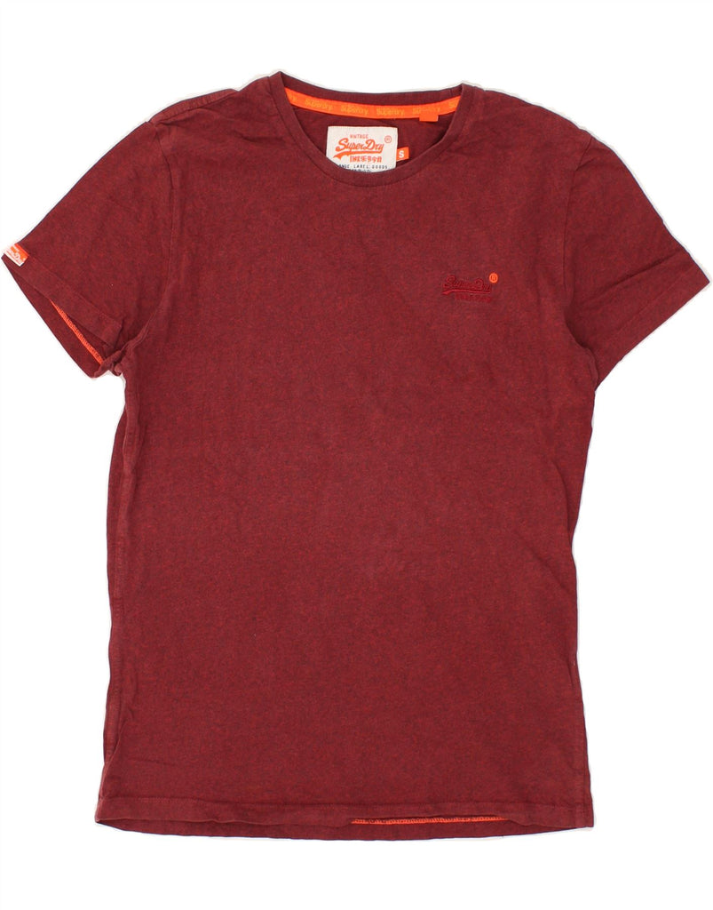 SUPERDRY Mens T-Shirt Top Small Burgundy Cotton | Vintage Superdry | Thrift | Second-Hand Superdry | Used Clothing | Messina Hembry 