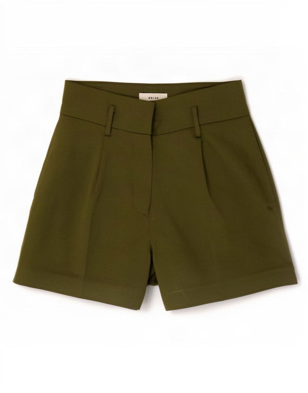 Reiss Womens High Waist Pegged Chino Shorts UK 8 Small W28 Khaki Polyester