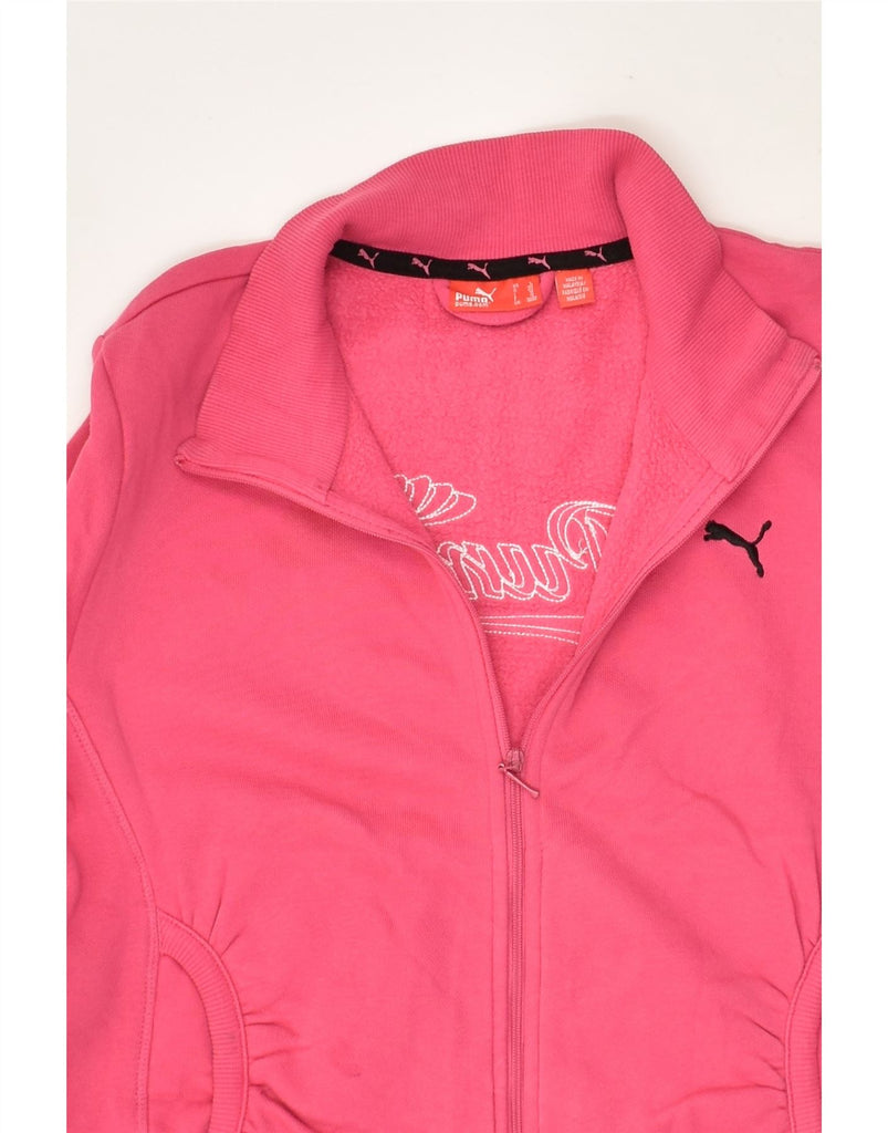 PUMA Girls Graphic Tracksuit Top Jacket 11-12 Years Large Pink Cotton | Vintage Puma | Thrift | Second-Hand Puma | Used Clothing | Messina Hembry 