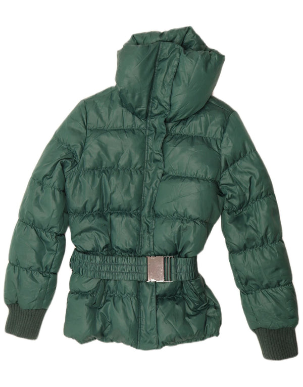 Sisley Womens Padded Jacket UK 16 Large Green