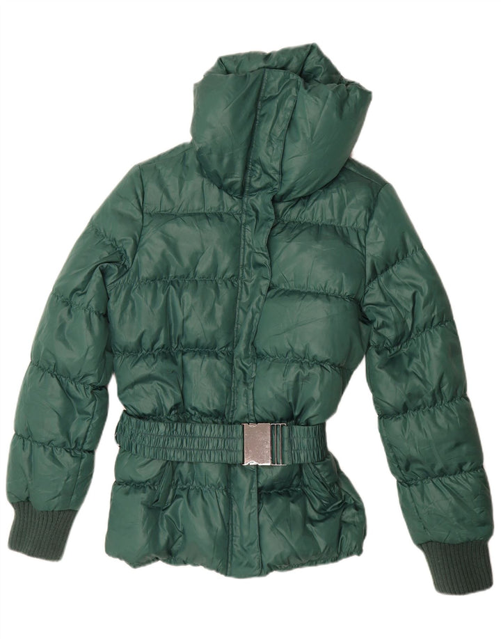 Sisley Womens Padded Jacket UK 16 Large Green