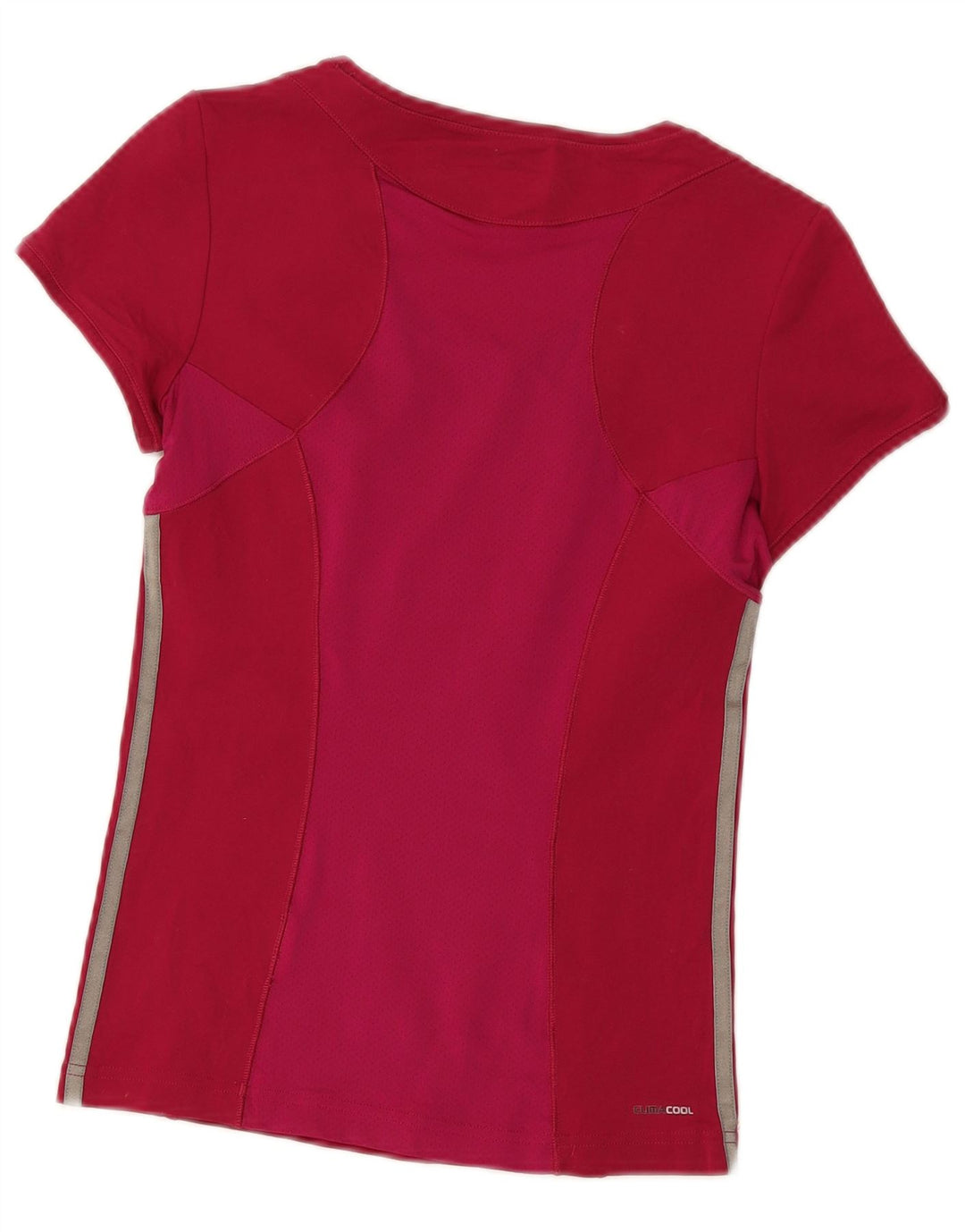 Adidas Womens Climacool T-Shirt Top UK 12 Medium Red Polyester Sports