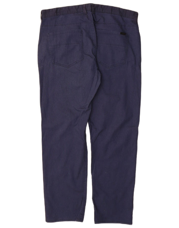 Calvin Klein Mens Slim Fit Casual Trousers W36 L30 Navy Blue Cotton