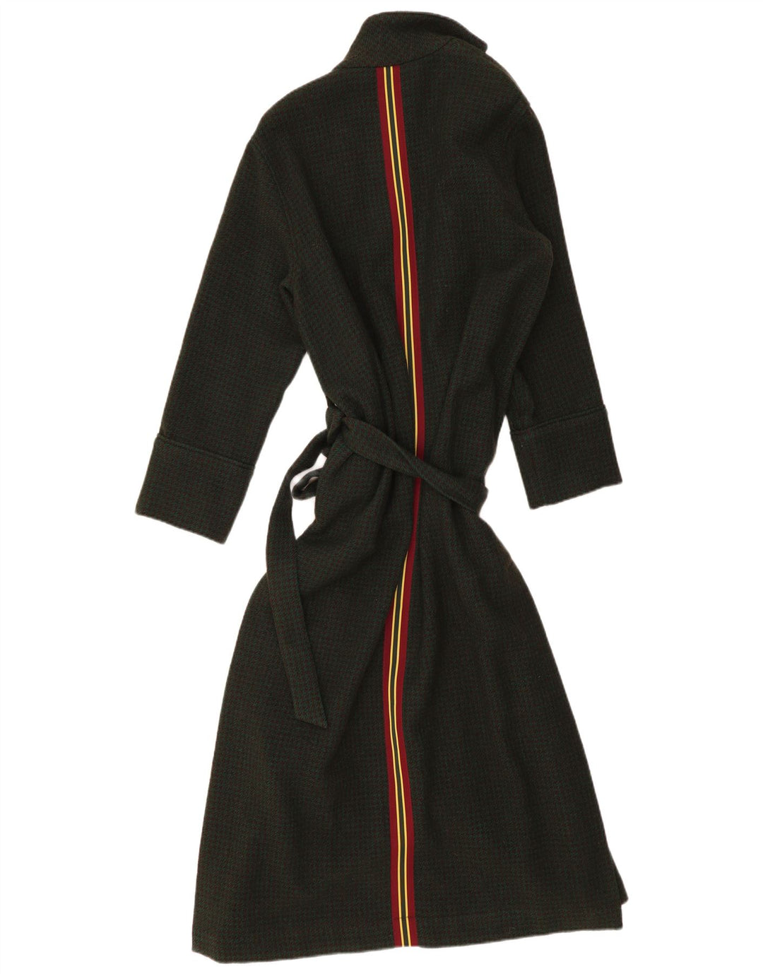 BELLEROSE Womens Robe Overcoat US 2 XS Khaki Houndstooth Wool