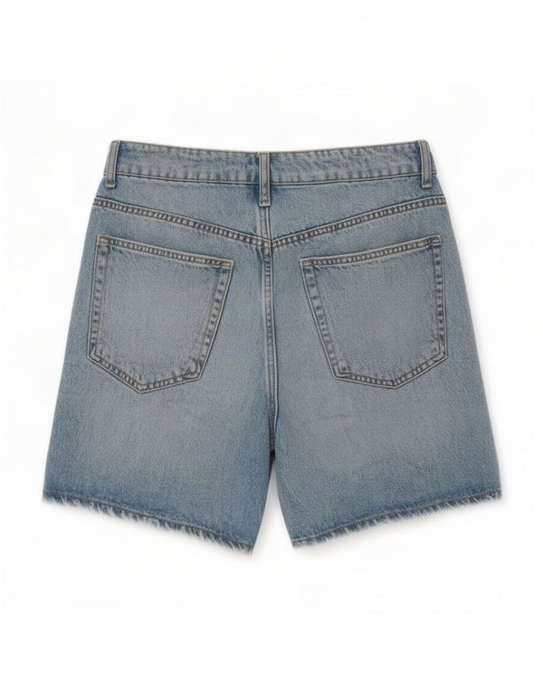 Zara Womens High Waist Denim Shorts EU 44 XL W34 Blue