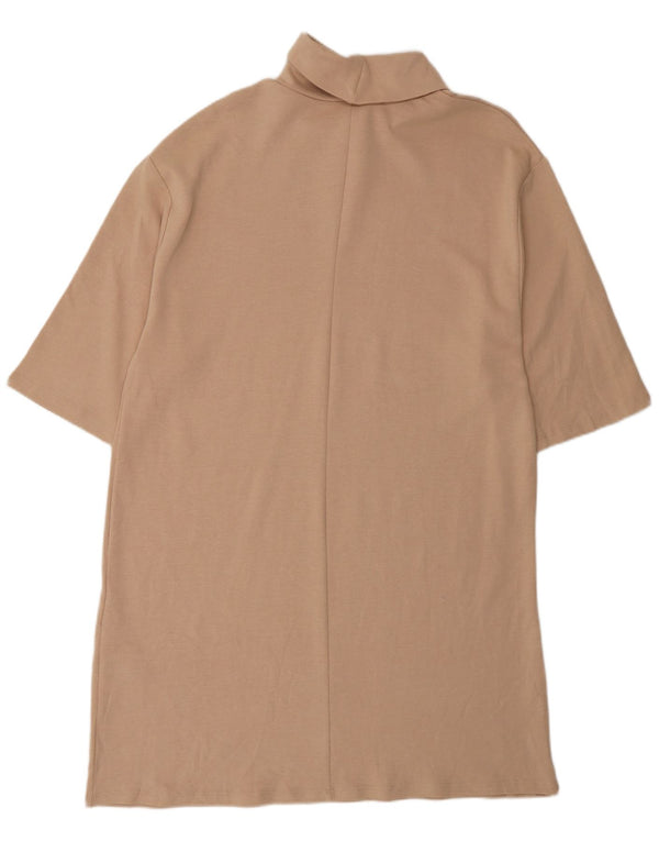 Zara Womens Shift Dress UK 16 Large Beige Cotton