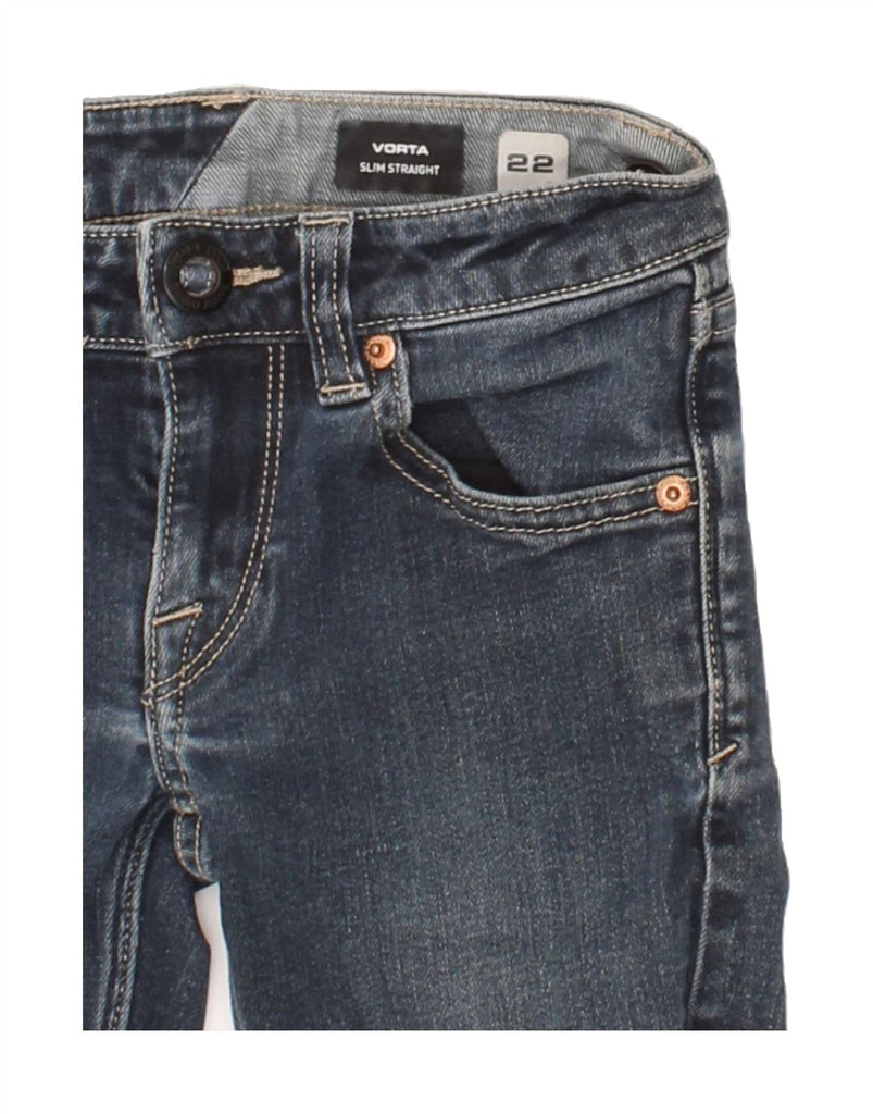 VOLCOM Boys Vorta Slim Straight Jeans 6-7 Years W22 L11 Navy Blue Vintage Volcom and Second-Hand Volcom from Messina Hembry 