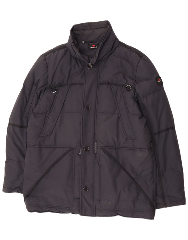 Canadiens Mens Padded Jacket UK 42 XL Navy Blue Cotton