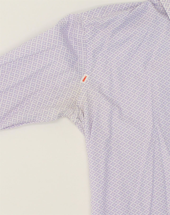 TED BAKER Mens Shirt Size 16 Large Purple Argyle/Diamond Cotton | Vintage Ted Baker | Thrift | Second-Hand Ted Baker | Used Clothing | Messina Hembry 