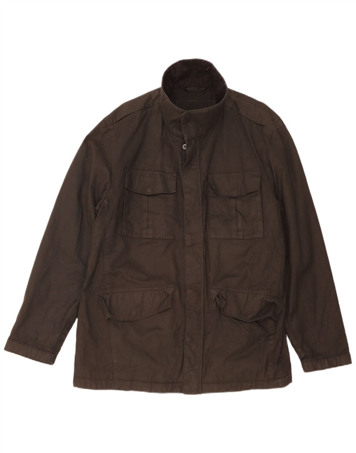 Marks & Spencer Mens Utility Jacket UK 44 2XL Black Cotton