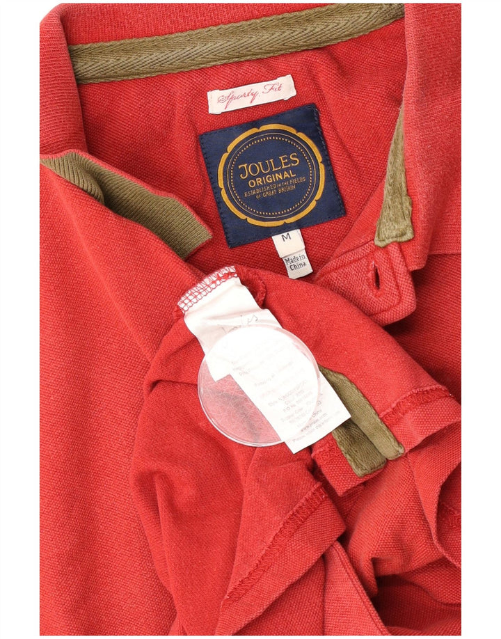 Joules Mens Polo Shirt Medium Red Cotton