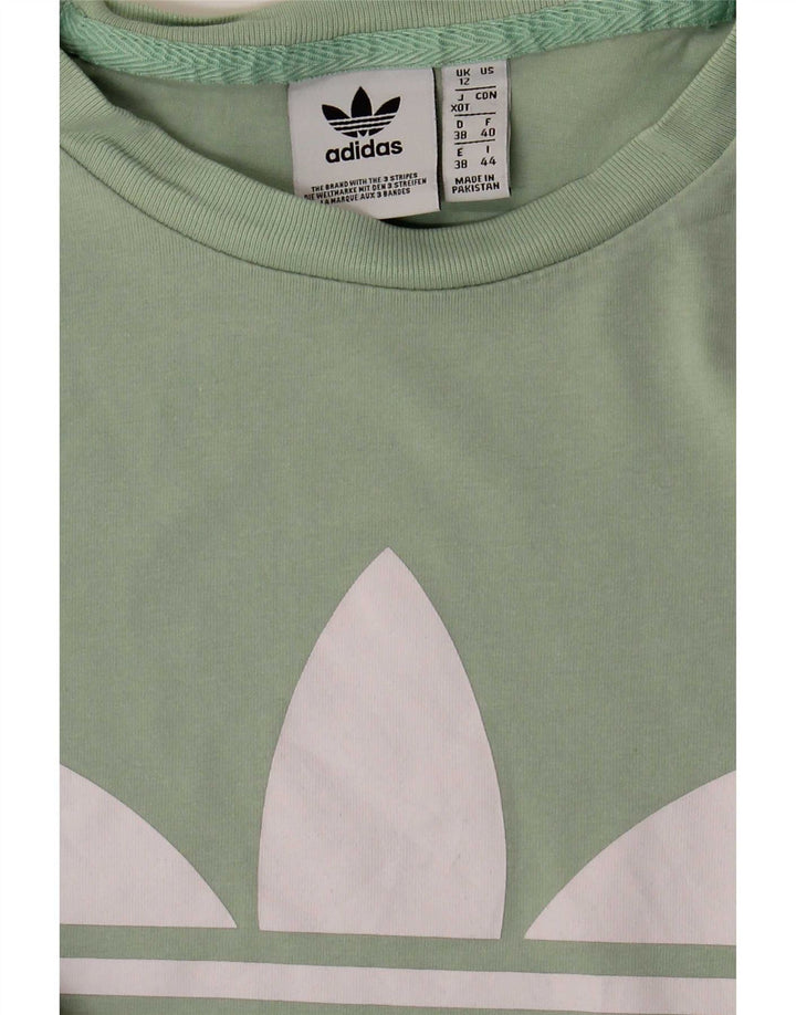 Adidas Womens Graphic T-Shirt Top UK 12 Medium Green