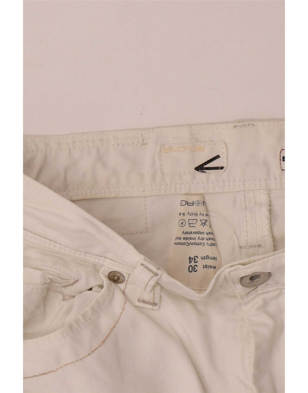 Energie Mens Emerson Straight Jeans W30 L34 White Cotton