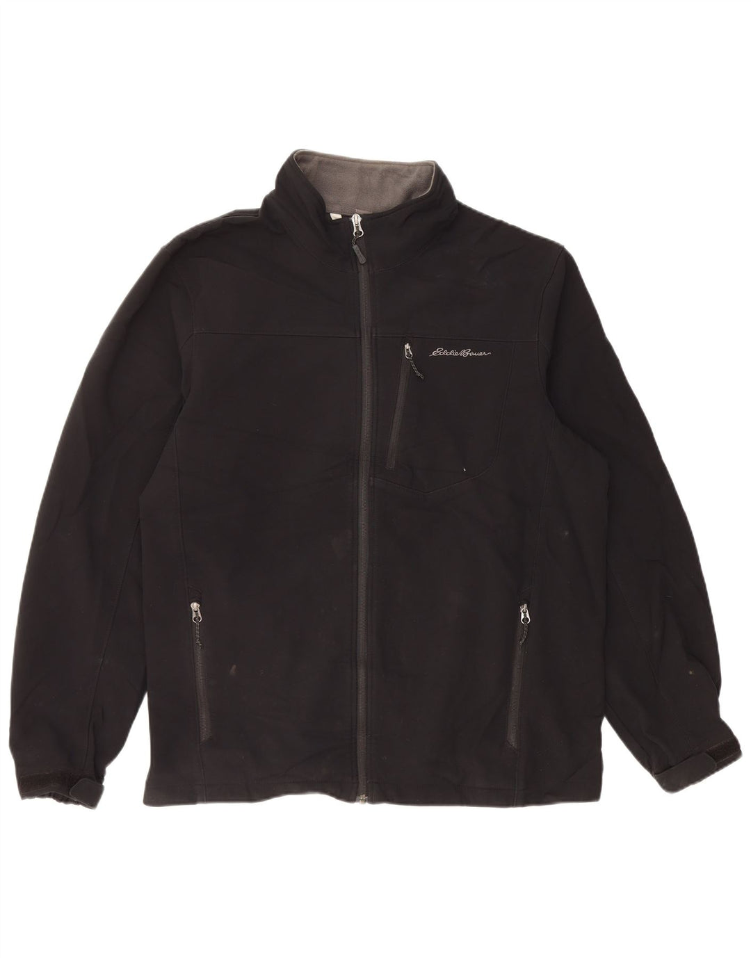 EDDIE BAUER Mens Windbreaker Jacket UK 42 XL Black Polyester