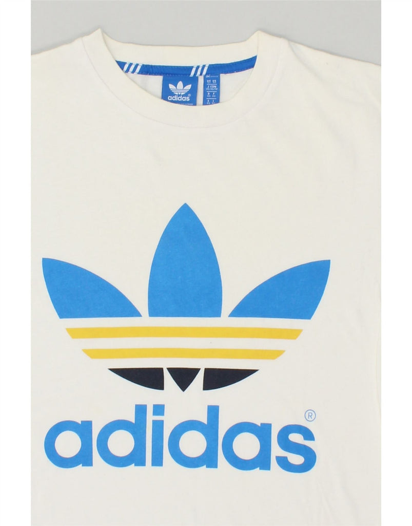 ADIDAS Mens Graphic T-Shirt Top XS White Cotton | Vintage Adidas | Thrift | Second-Hand Adidas | Used Clothing | Messina Hembry 