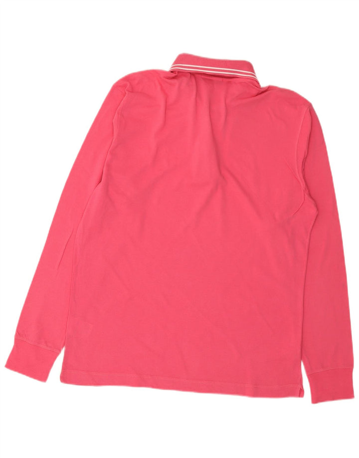 Sergio Tacchini Mens Long Sleeve Polo Shirt Small Pink Cotton