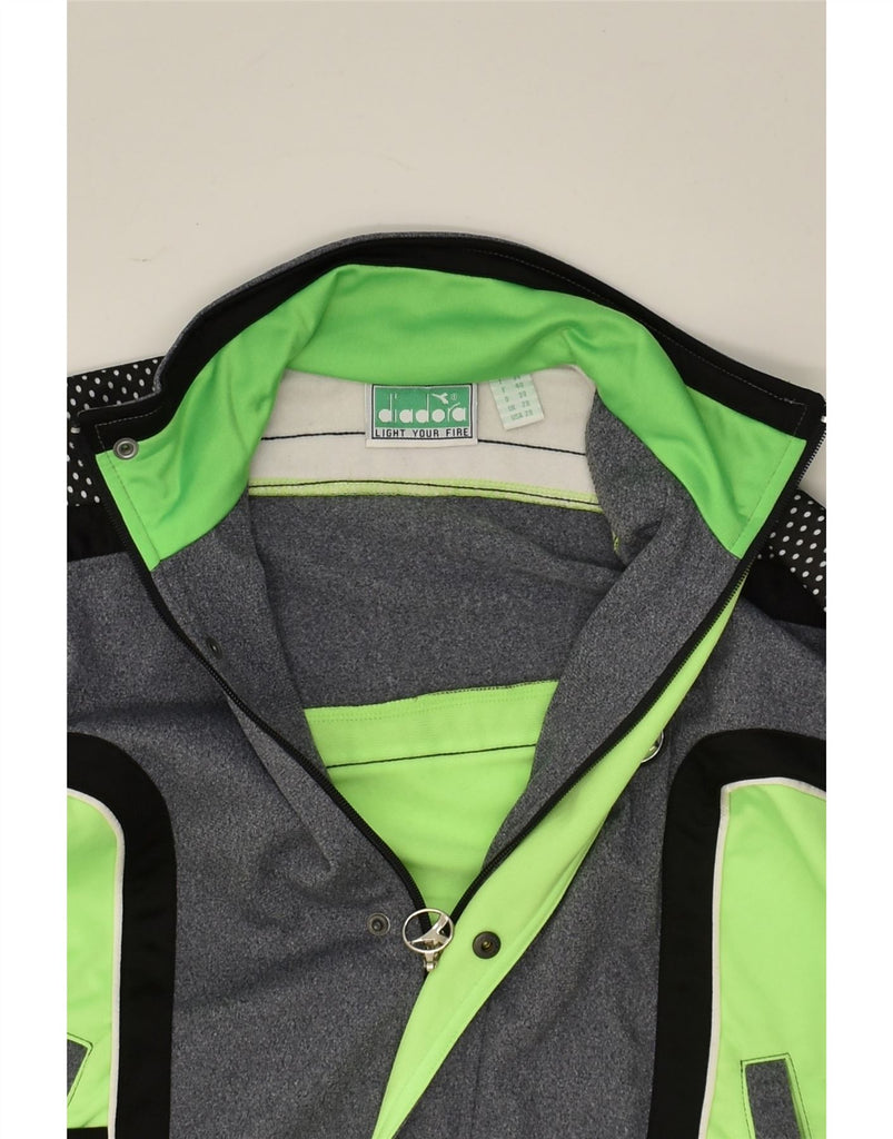 DIADORA Boys Loose Fit Graphic Tracksuit Top Jacket 9-10 Years Medium Grey | Vintage Diadora | Thrift | Second-Hand Diadora | Used Clothing | Messina Hembry 