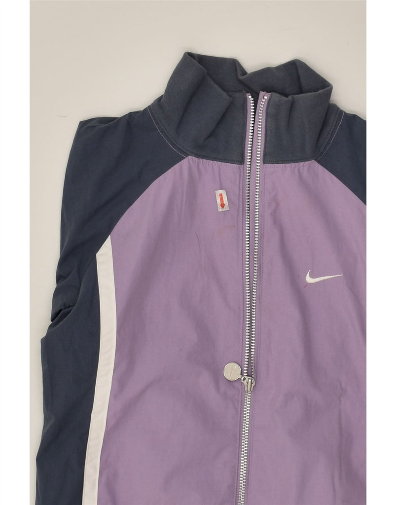 NIKE Girls Tracksuit Top Jacket 8-9 Years Small  Purple Colourblock Cotton | Vintage Nike | Thrift | Second-Hand Nike | Used Clothing | Messina Hembry 